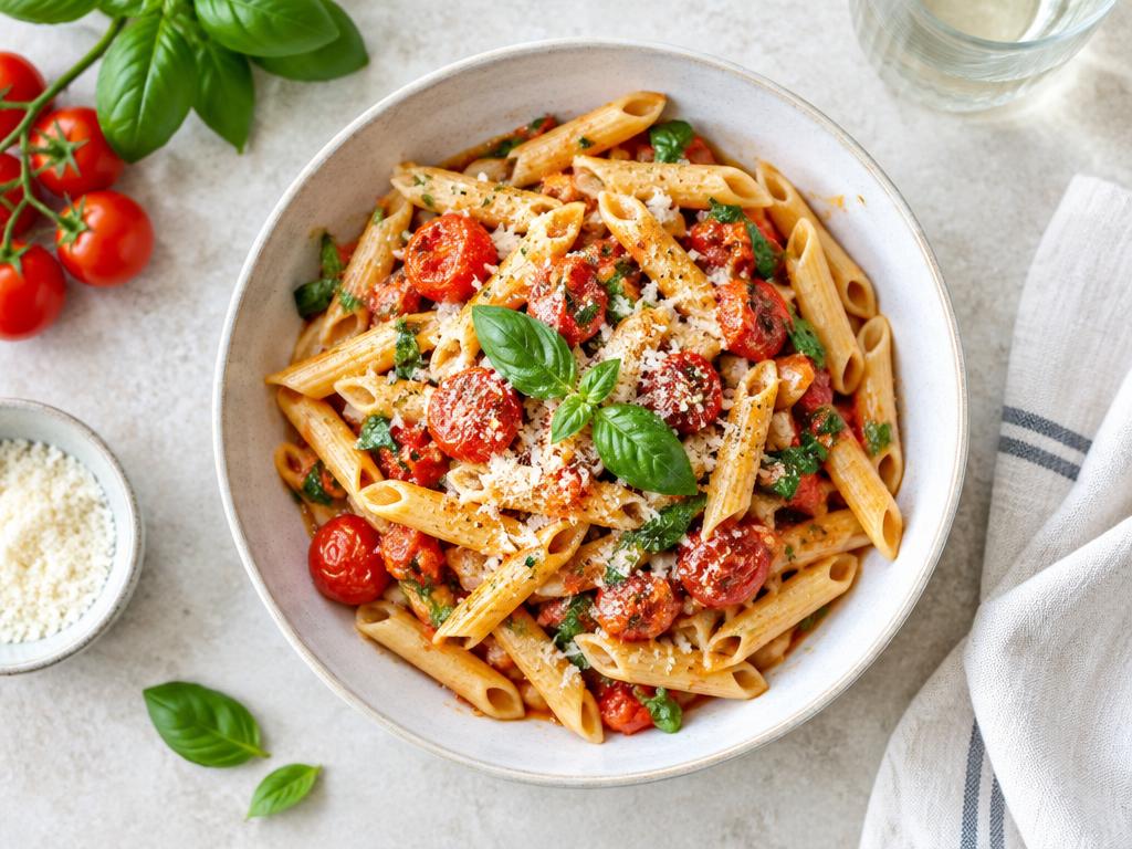 A post with a bowl of pasta